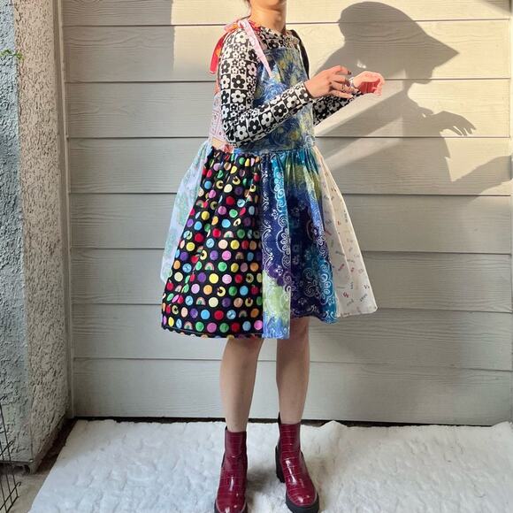 Arcade Dress | Vincent van Gogh Starry Night | Handmade Quilted Dress SKU 05115 - Picture 5 of 16